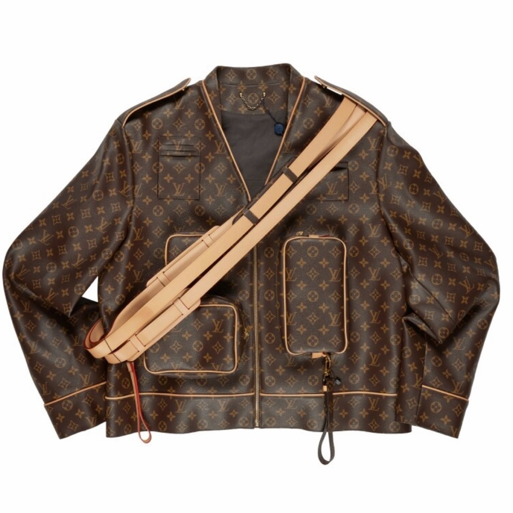 Louis Vuitton Ebene men’s Monogram Canvas Admiral leather Jacket 🧥